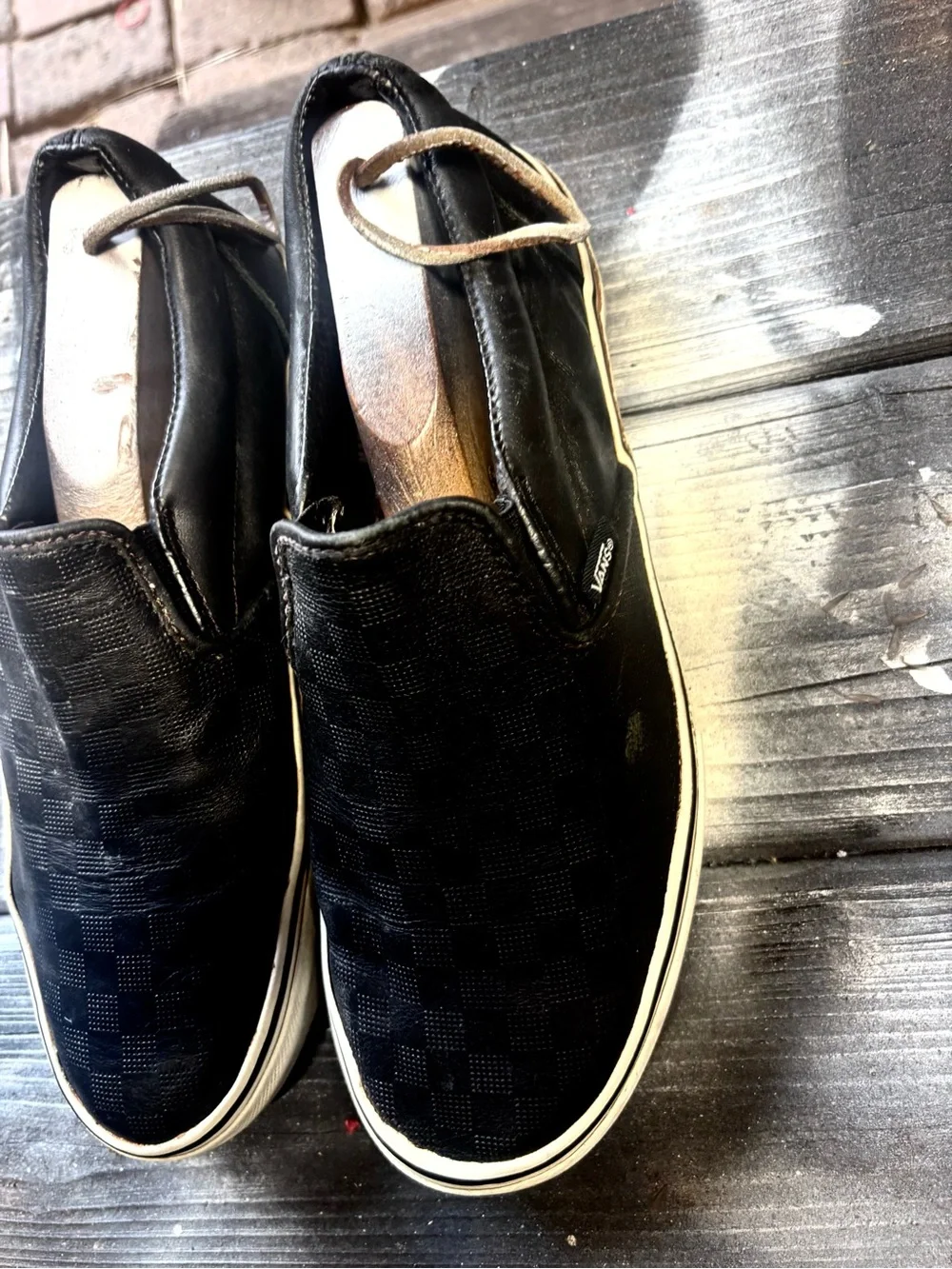 Vans Black Checker Slip-On Loafers